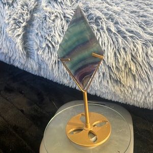 Fluorite crystal with stand